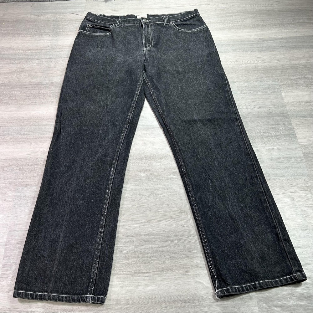 VTG Noiz Jeans Mens 38x34 Gray Straight Leg Cotton Charcoal Wash Denim Pants Y2K